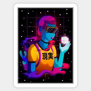 Girl in VR Sticker